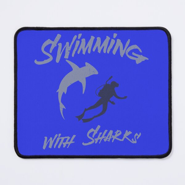Item preview, Swimming with Sharks – Scuba Diver and Shark Ocean Adventure designed and sold by donwillisjrart.