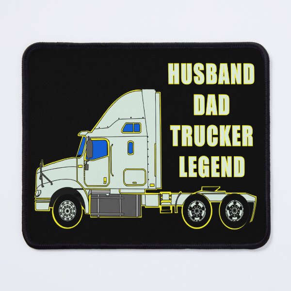 Item preview, Husband Dad Trucker Legend | Yellow & Black Semi-Truck Gift designed and sold by Brian Gollob Creative Art.