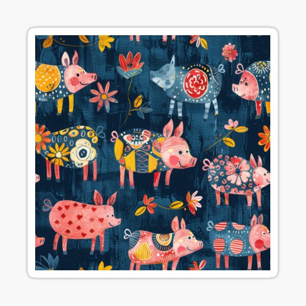 Item preview, Quirky Piglets for Kids (Seamless Pattern) designed and sold by dawnleblanc55.