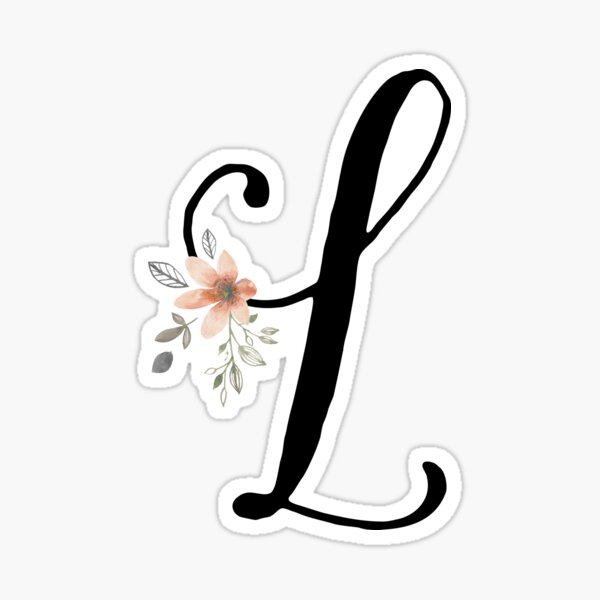 Initial, Monogram, L, Letter L, Flower Art Canvas Print for Sale