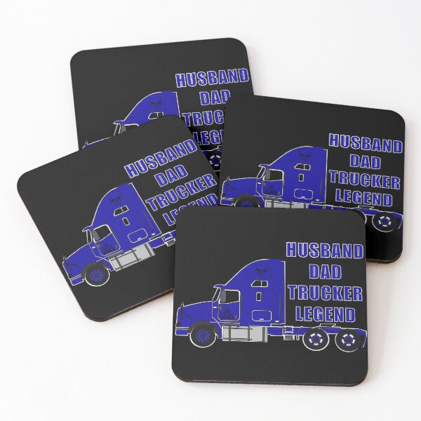 Item preview, Husband Dad Trucker Legend | Blue Semi-Truck Gift for Truckers designed and sold by Brian Gollob Creative Art.