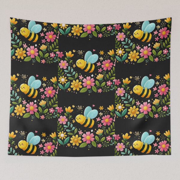 Item preview, Cute Bumblebee and Floral Garden - Nature's Buzz designed and sold by Desireehaz.
