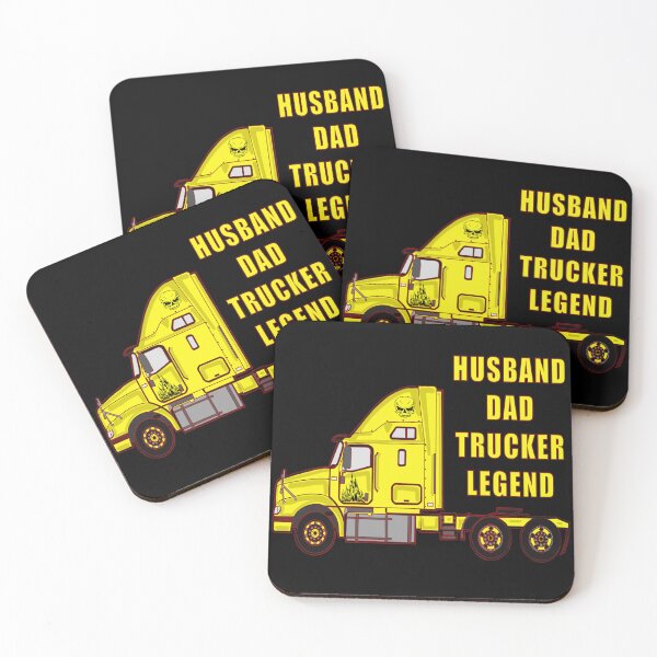 Item preview, Husband Dad Trucker Legend | Yellow Semi-Truck Gift for Truckers designed and sold by Brian Gollob Creative Art.