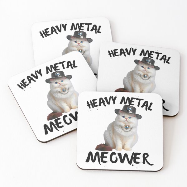 Item preview, Heavy Metal Meower – White Persian Cat in Black Leather & Chains designed and sold by Fredster1966.