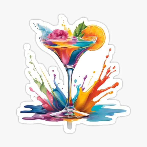 Item preview, Splash Rainbow Margarita Cocktail Art designed and sold by Shakesipserve.