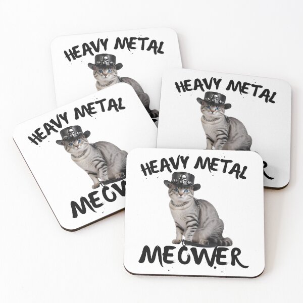 Item preview, Heavy Metal Meower – Silver Tabby Cat Rocker in Black Leather designed and sold by Fredster1966.
