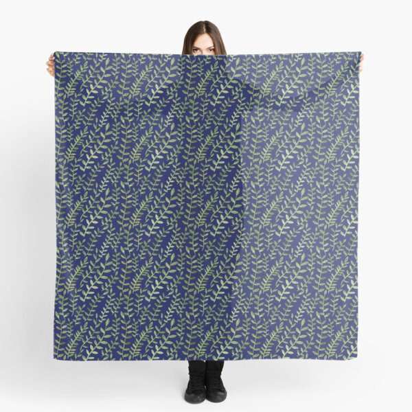 Aperçu de l'œuvre Feuilles – Vert sur bleu créée et vendue par WendyVon.