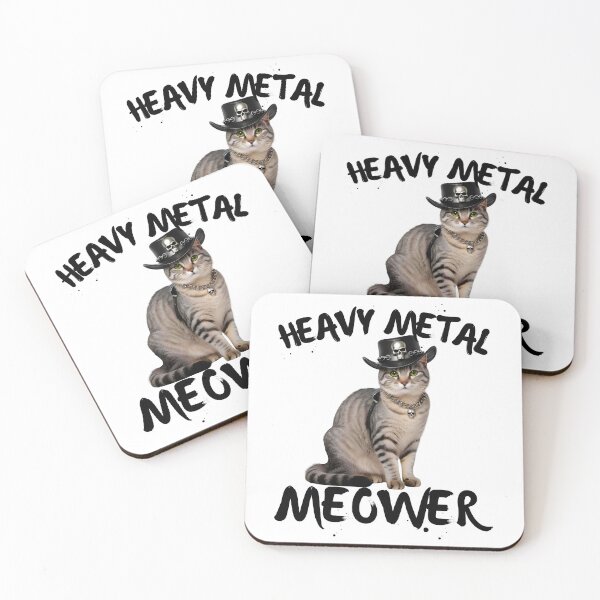 Item preview, Heavy Metal Meower – Cute Silver Tabby Cat Rocker in Black Leather designed and sold by Fredster1966.