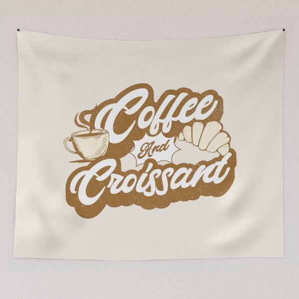 Item preview, Coffee and Croissant Retro Art  designed and sold by Mariana Piana.