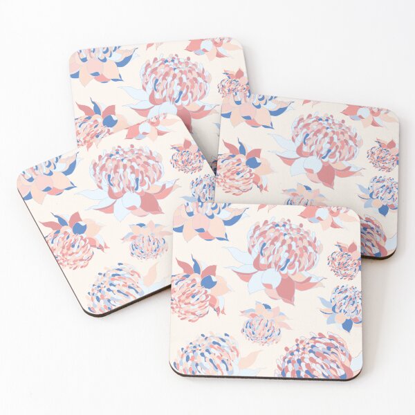 Item preview, Waratah Australian Flora pink blue designed and sold by blueidesign.