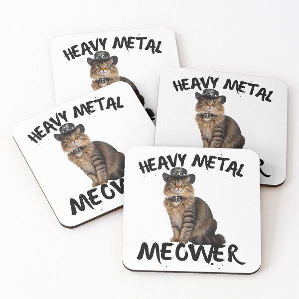 Item preview, Heavy Metal Meower – American Longhair Cat Rocking Black Leather & Chains designed and sold by Fredster1966.