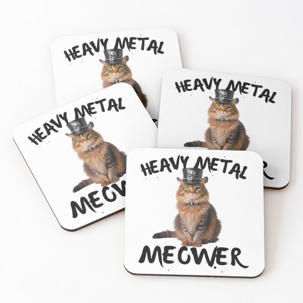 Item preview, Heavy Metal Meower – Cute American Longhair Cat Rocking Black Leather & Chains designed and sold by Fredster1966.