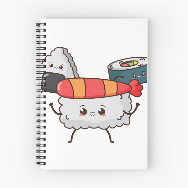 Item preview, kawaii sushi & rice cute characters funny designed and sold by smallpawsinc.