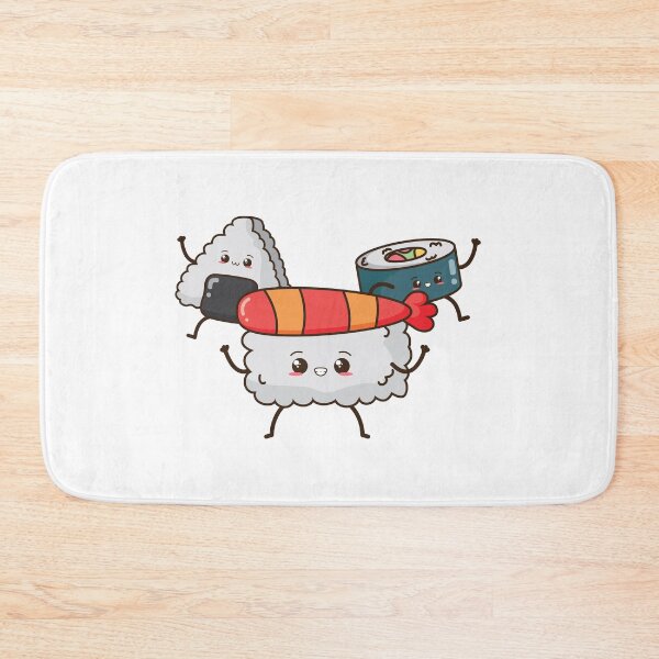 Item preview, kawaii sushi & rice cute characters funny designed and sold by smallpawsinc.