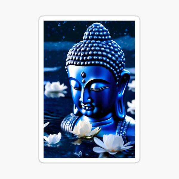 Buddha Shakyamuni, the Blue Buddha at night, Enlightened, suvAInnaART Sticker