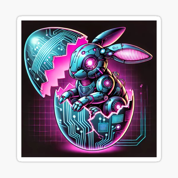 Cyber Easter Bunny - Cybernetic Hatchling Sticker