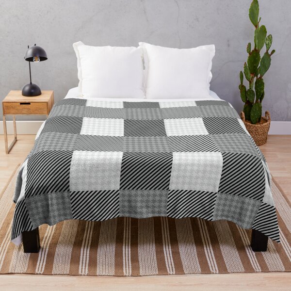 Item preview, Houndstooth Buffalo Plaid - White/Light Gray designed and sold by Tim Veiga.