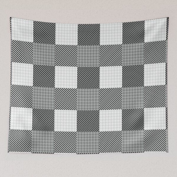 Item preview, Houndstooth Buffalo Plaid - White/Light Gray designed and sold by Tim Veiga.