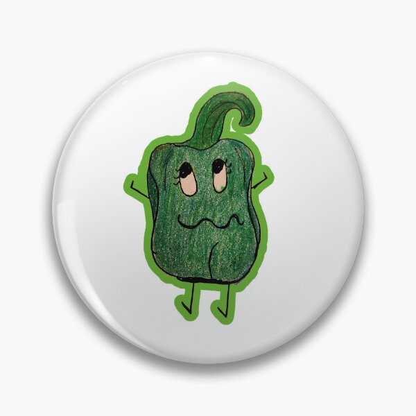 Item preview, Green pepper cartoon drawing designed and sold by Raineylanes.