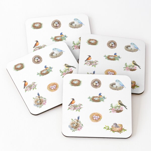 Item preview, Watercolor Bird Nests and Birds  designed and sold by silviaol.