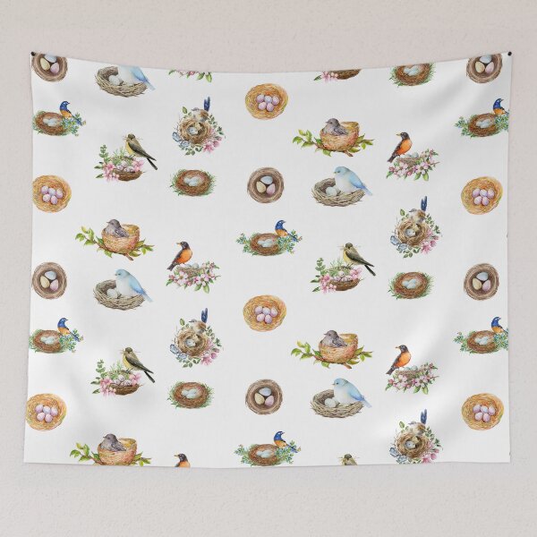 Item preview, Watercolor Bird Nests and Birds  designed and sold by silviaol.