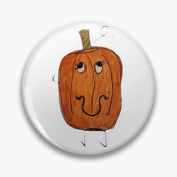 Item preview, Orange pumpkin cartoon drawing designed and sold by Raineylanes.