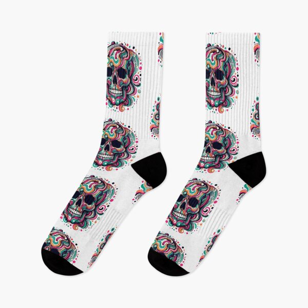 Item preview, Colourful skull designed and sold by Kunst Uit Delfzijl.