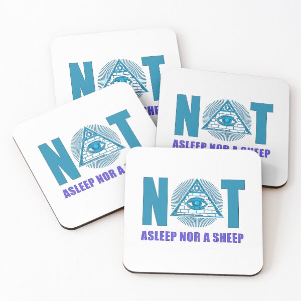 Item preview, Not Asleep Nor a Sheep illuminati anti-Government corruption criminal Anti-Dictator anti-King anti-war slogan saying funny joke phrase humor gag gift designed and sold by GreyForest.