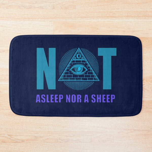 Item preview, Not Asleep Nor a Sheep illuminati anti-Government corruption criminal Anti-Dictator anti-King anti-war slogan saying funny joke phrase humor gag gift designed and sold by GreyForest.