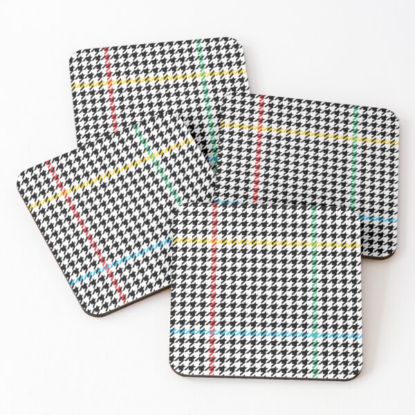 Item preview, Houndtooth Black/White - Plaid Colored Lines designed and sold by Tim Veiga.