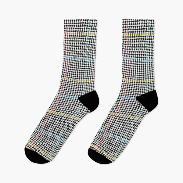 Item preview, Houndtooth Black/White - Plaid Colored Lines designed and sold by Tim Veiga.