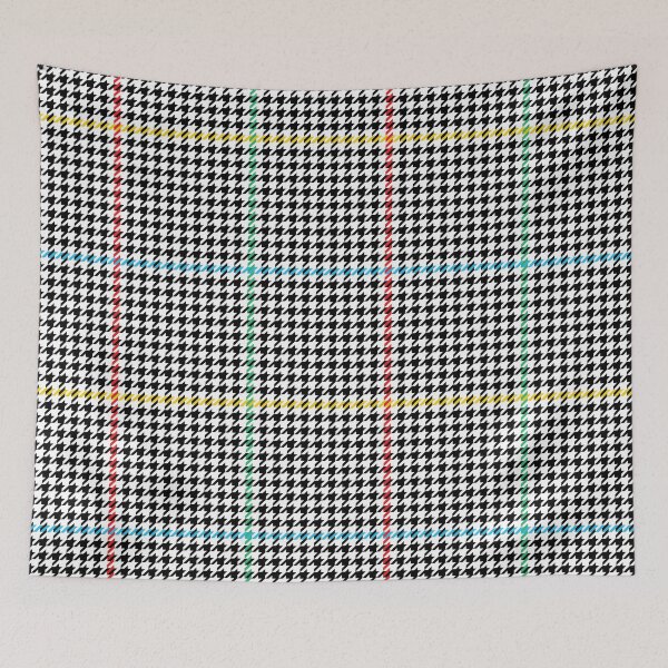 Item preview, Houndtooth Black/White - Plaid Colored Lines designed and sold by Tim Veiga.