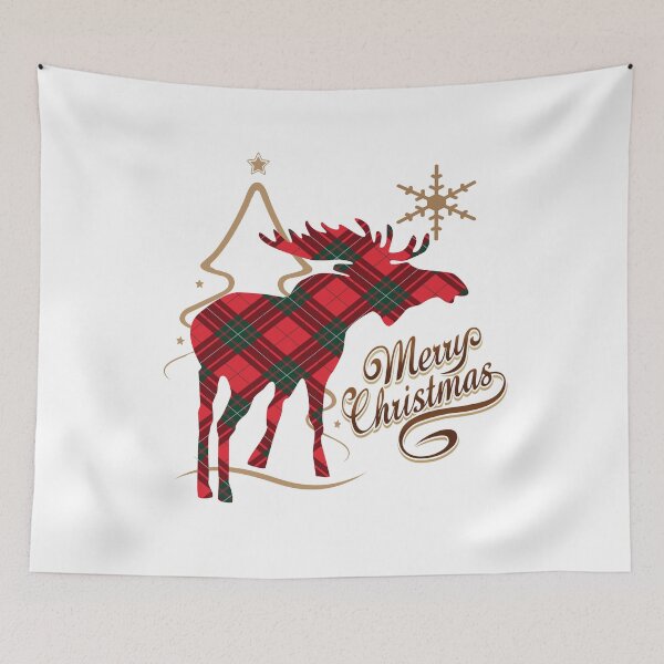 Item preview, Merry Christmas Red Plaid Moose designed and sold by Jecolds.
