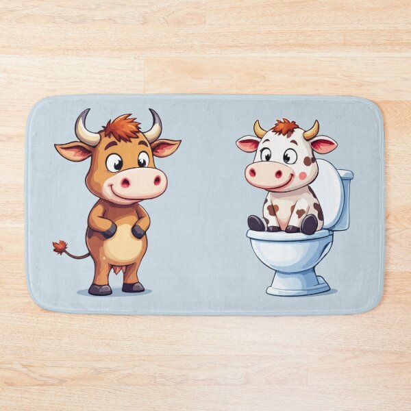 Item preview, Cow & Bull Toilet Signs - Funny Bathroom Sticker designed and sold by SteadyRolling.