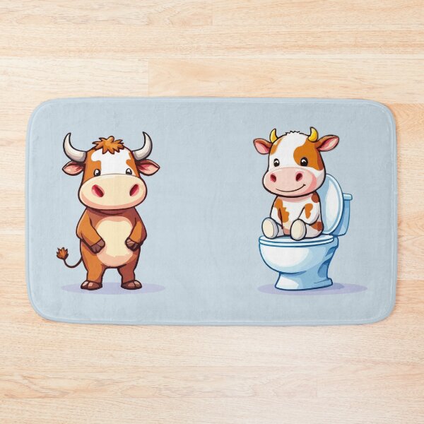 Item preview, Cow & Bull Toilet Signs - Funny Bathroom Stickers 2 designed and sold by SteadyRolling.