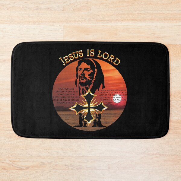 Item preview, Jesus Is Lord | Golden Cross & Sunset Scripture | Christian Faith Art designed and sold by Brian Gollob Creative Art.
