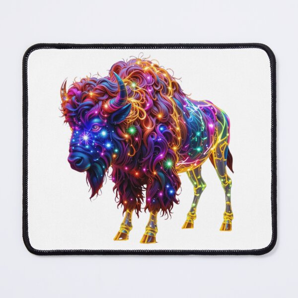 Item preview, Neon Cosmic Bison – A Majestic Glow designed and sold by GloriousArtSKD.