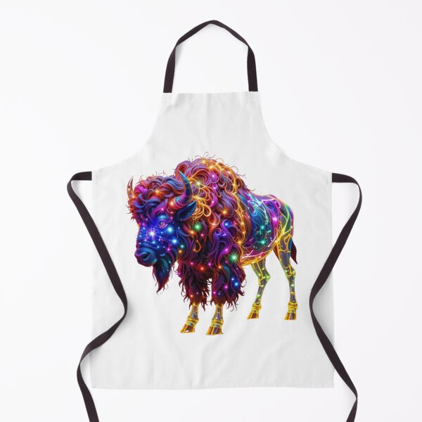 Item preview, Neon Cosmic Bison – A Majestic Glow designed and sold by GloriousArtSKD.