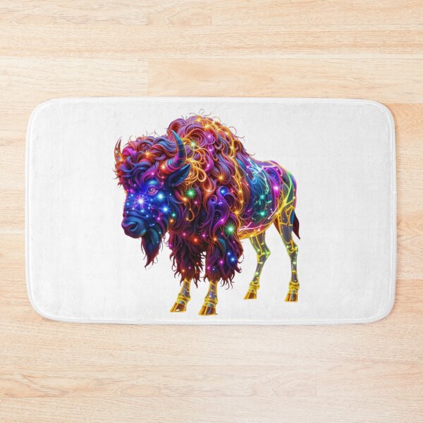Item preview, Neon Cosmic Bison – A Majestic Glow designed and sold by GloriousArtSKD.