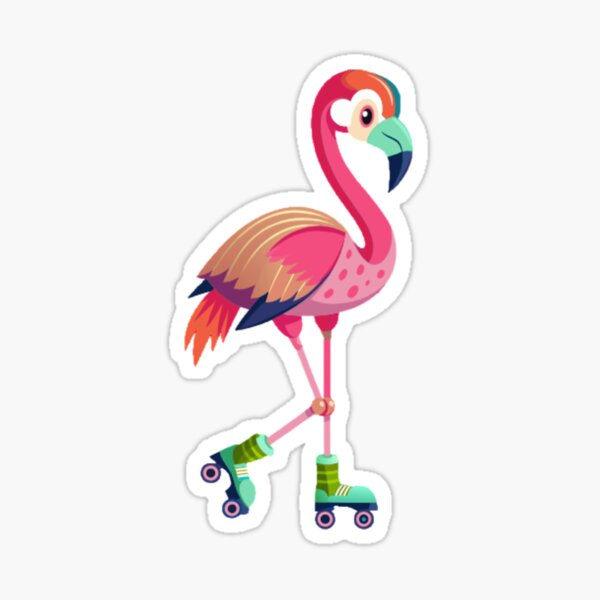 Item preview, Roller Skating Flamingo - Retro Fun Design designed and sold by ANGOON7455.