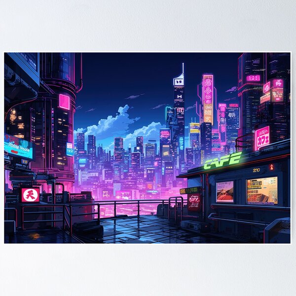Artikel-Vorschau von Cyberpunk City Nachtcafé, designt und verkauft von Takeda-art.