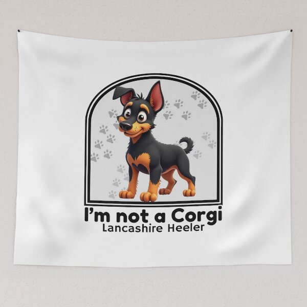 Aperçu de l'œuvre Lancashire Heeler Dog Autocollant drôle Heeler Pas un Corgi créée et vendue par SaavedraDesign.
