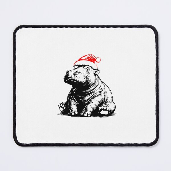 Item preview, Festive Pygmy Hippo in Santa Hat designed and sold by JollyCritters.