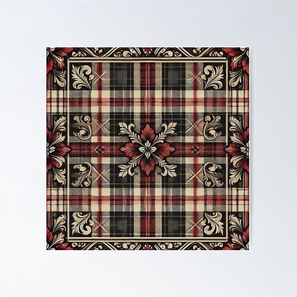 Item preview, Rustic Elegance: Seamless Classic Plaid & Floral Pattern designed and sold by Meta2Physical.