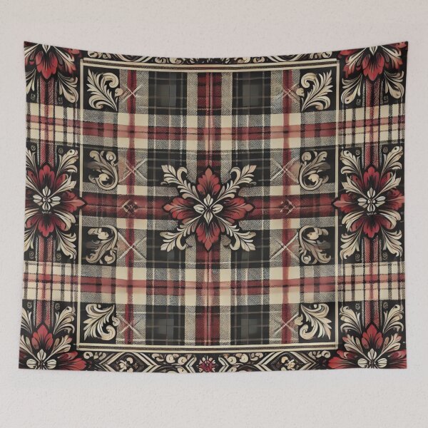 Item preview, Rustic Elegance: Seamless Classic Plaid & Floral Pattern designed and sold by Meta2Physical.