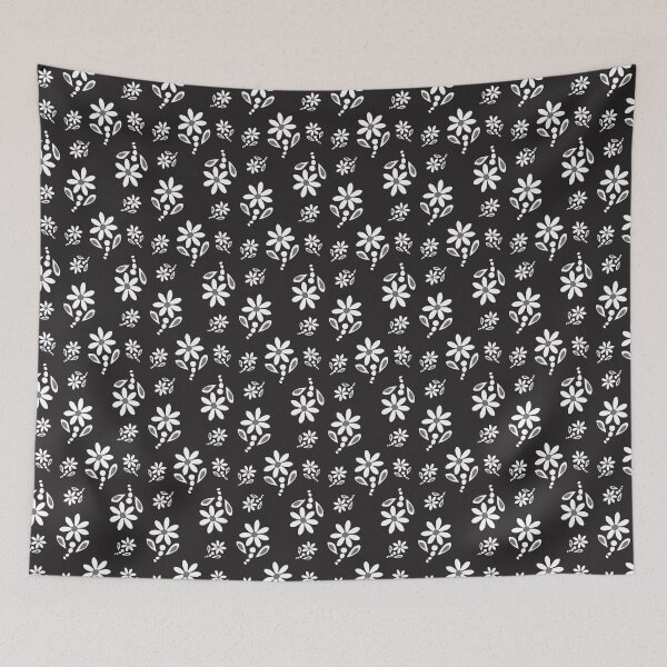 Item preview, abstract daisy pattern: with gray and black designed and sold by Kristin Frances.