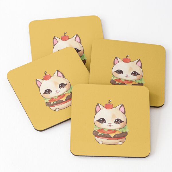 Item preview, Cute Cat Burger – Adorable Kawaii Siamese Kitty Cheeseburger designed and sold by ANGOON7455.