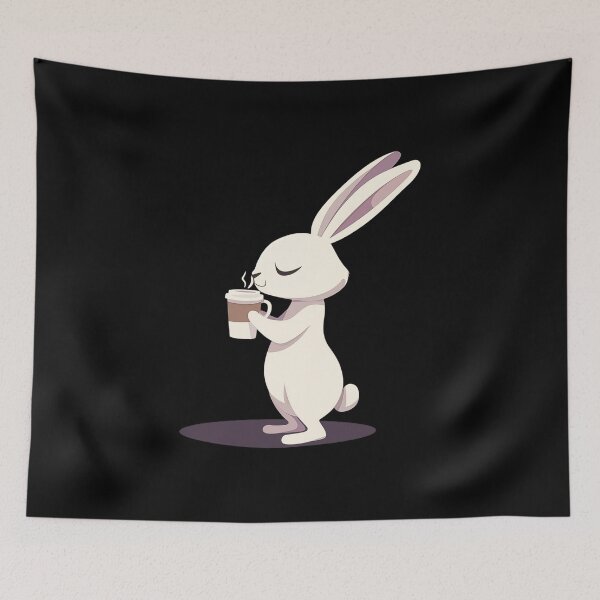 Item preview, Cute Bunny Holding A Coffee Mug designed and sold by FWLKIT.