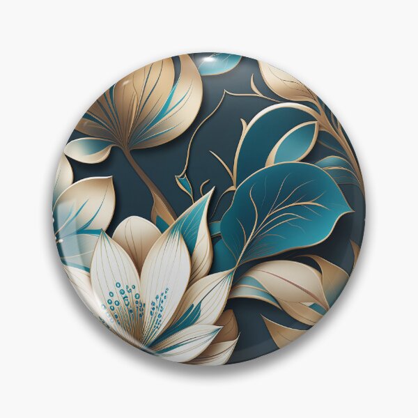 Item preview, Luxurious Gold & Teal Floral | Modern Botanical Elegance designed and sold by Juliette Ozkalfayan.
