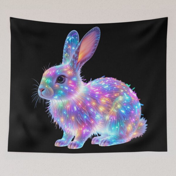 Item preview, Glowing Neon Bunny – A Magical Light designed and sold by GloriousArtSKD.